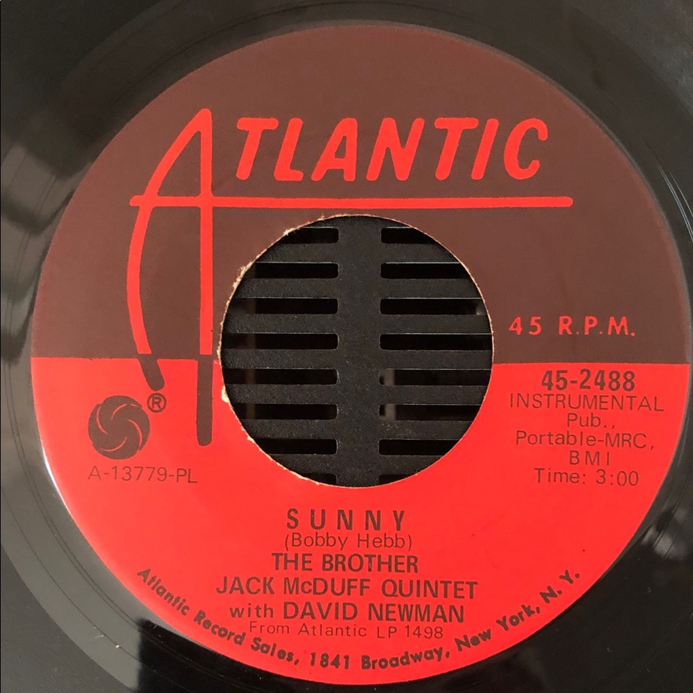 Vinyl 45 Record Sunny/But It’s Alright by Jack McDuff Quintet ‘68